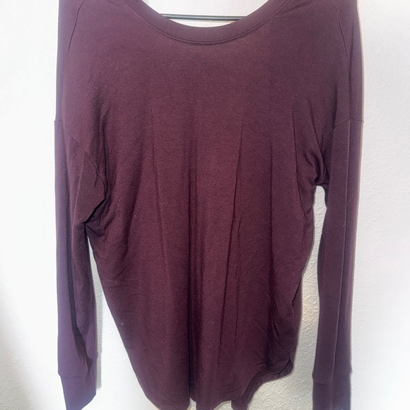 Athleta Maroon Relaxed Long Sleeve Tee - Picture 1 of 3